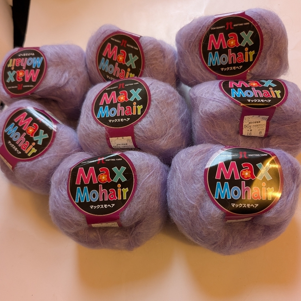Hamanaka Max Mohair Yarn in Lavender 8 x 50gr BNWT
